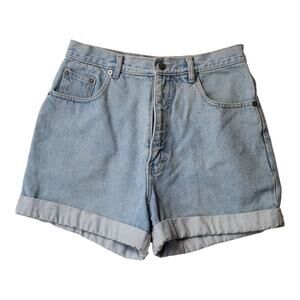 Vintage Denim Republic High Rise Light Wash Roll‎ Cuff Mom Jean Shorts